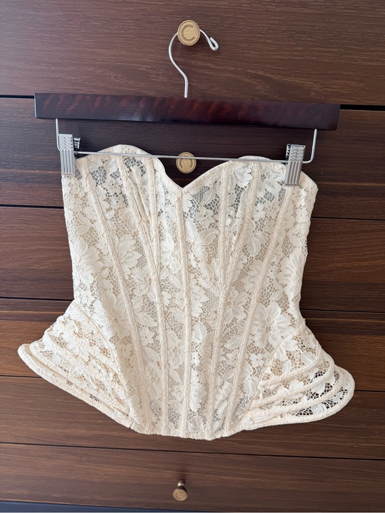 Zara Tops - Zara Woman Flared Lace Strapless Corset Top
